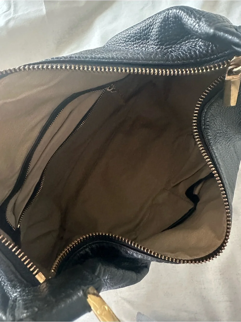 Tory Burch Leather Hobo Bag Black